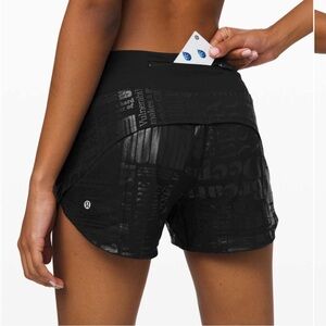 Lululemon Speed Up Short *Long 4" Manifesto Foil Black
